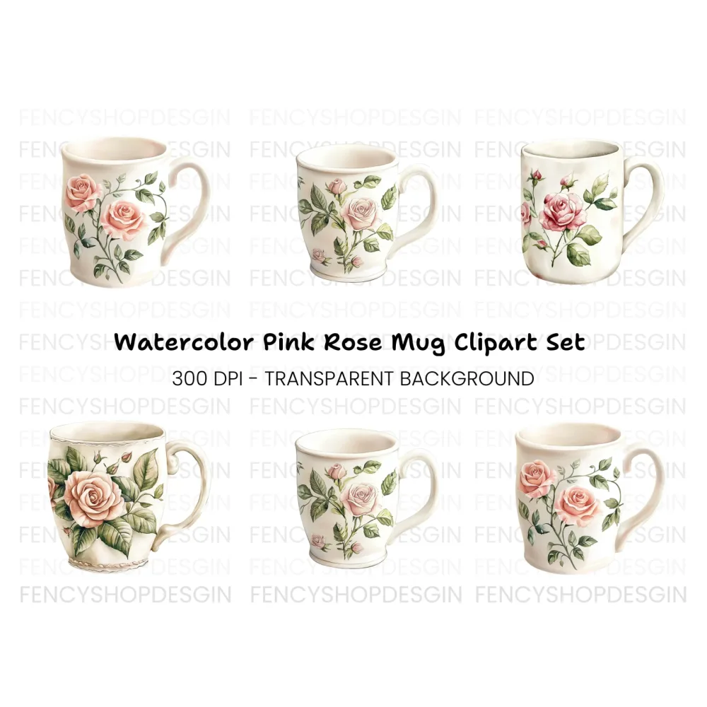 Elegant Rose Floral Clipart Bundle