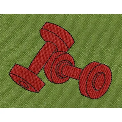 Red Dumbbell Embroidery Design
