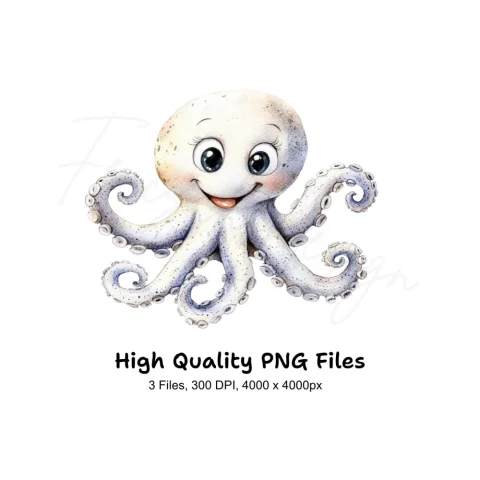 Cute Octopus Clipart Bundle