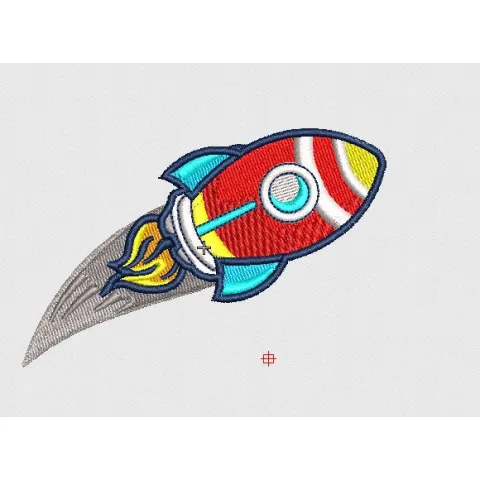 Rocket Embroidery Design