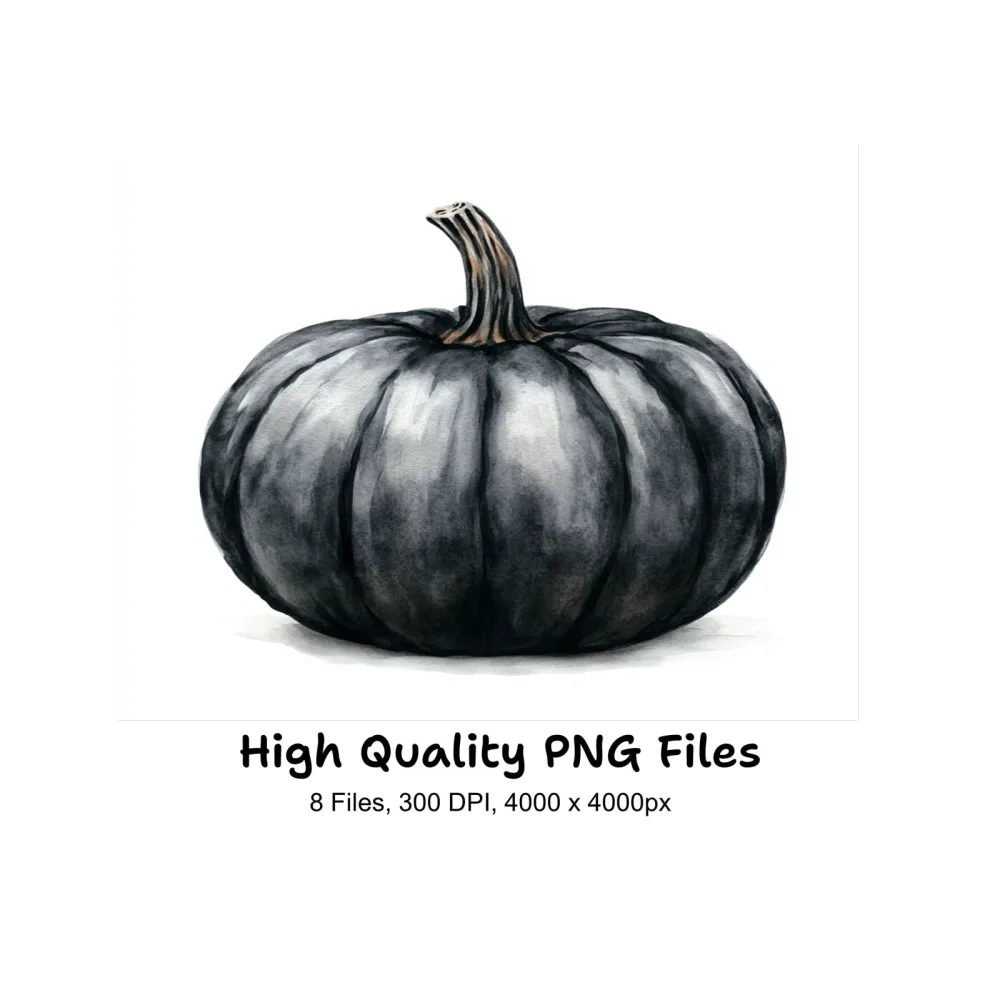 Black Pumpkins Clipart Bundle