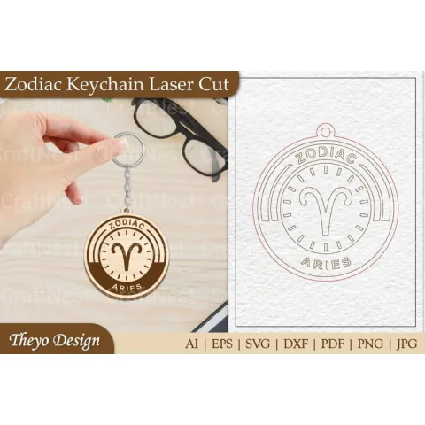 Zodiac Keychain SVG Bundle Collection