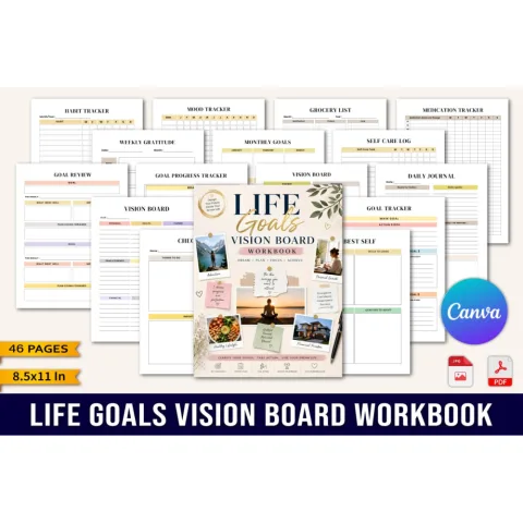 Life Goals Vision Board Workbook
