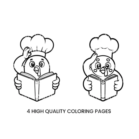 Chef Turkey Reading Planner Coloring Books