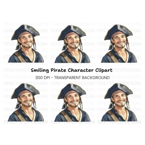 Smiling Pirate Clipart Bundle