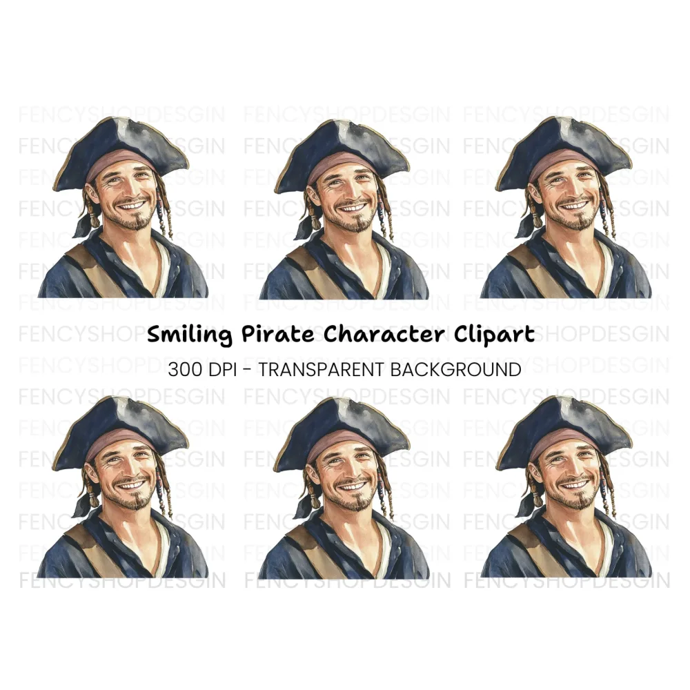 Smiling Pirate Clipart Bundle