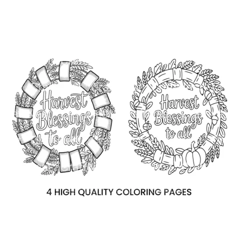 Harvest Blessings Wreath Coloring Books