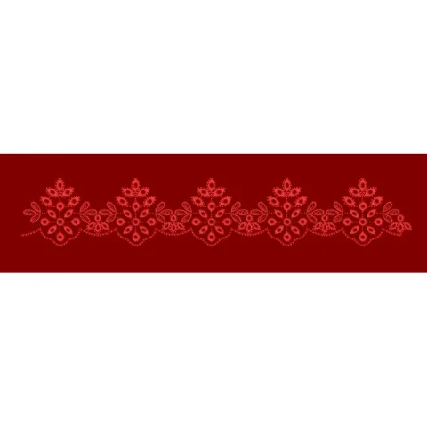 Chikan Kari Style Floral Scallop Border Embroidery Design