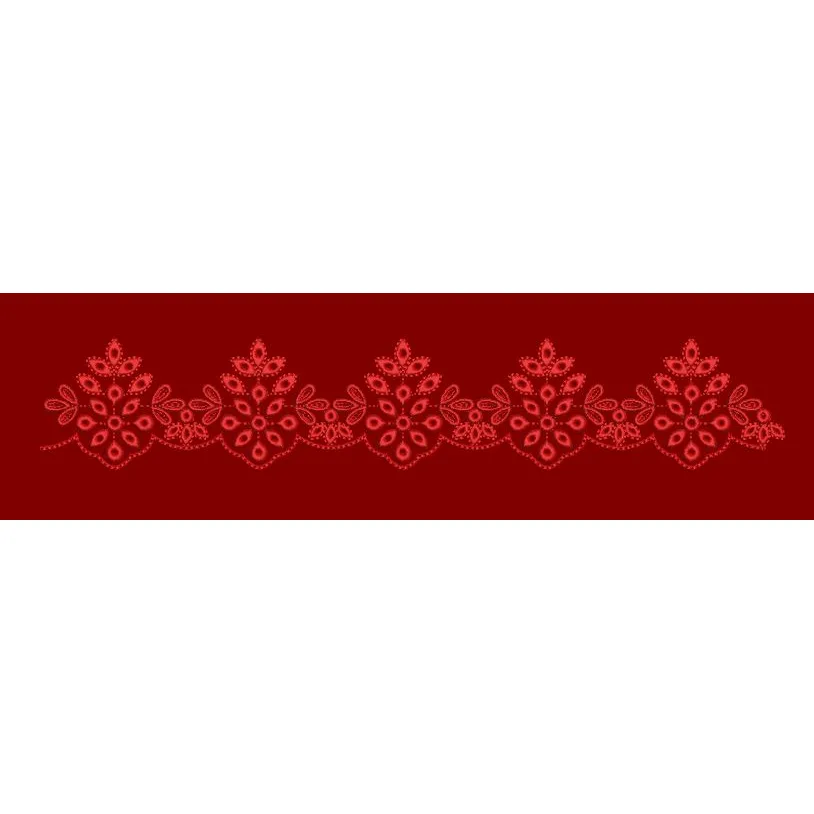 Chikan Kari Style Floral Scallop Border Embroidery Design