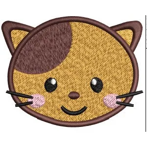 Cat Face Embroidery Design