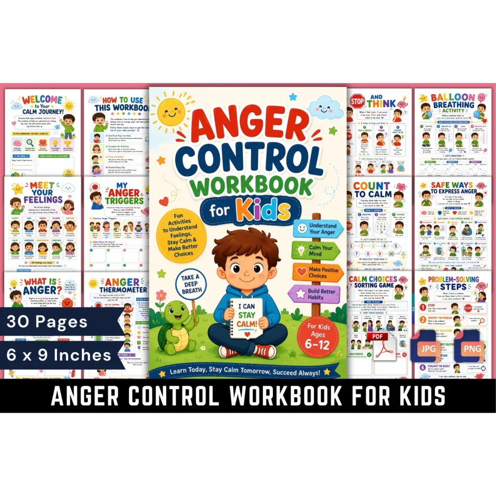 Anger Control For Kids Workbook