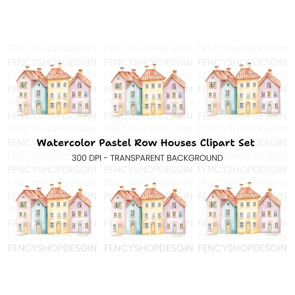 European Townhouses Clipart Bundle