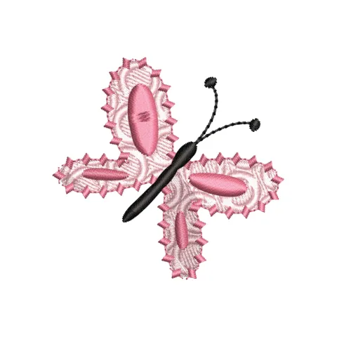 Pink Butterfly Embroidery Design