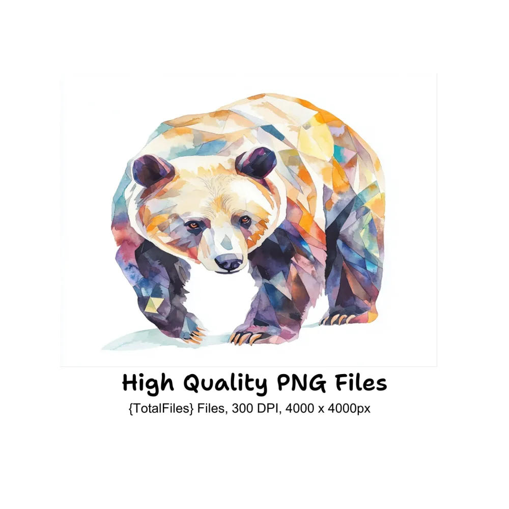 Geometric Bear Clipart Bundle