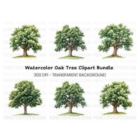 Lush Green Tree Clipart Bundle