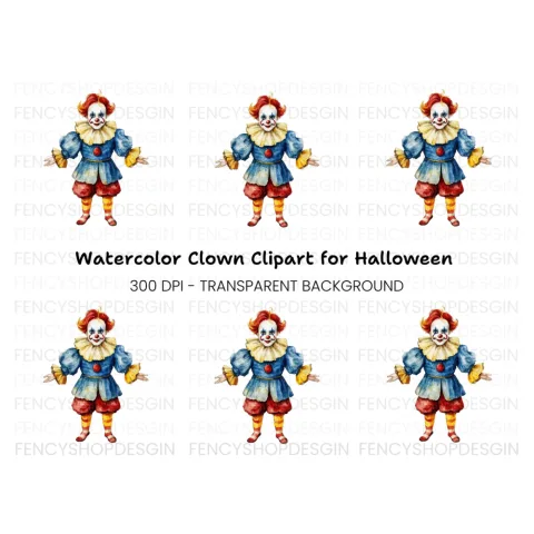 Creepy Clown Clipart Bundle