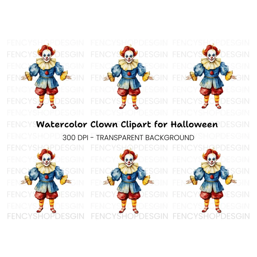 Creepy Clown Clipart Bundle