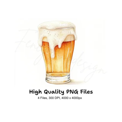Foamy Beer Glasses Clipart Bundle