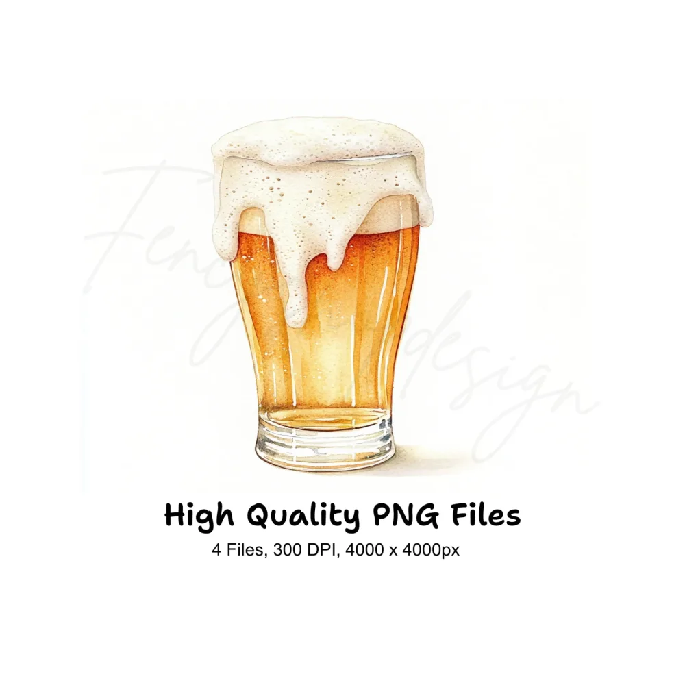 Foamy Beer Glasses Clipart Bundle