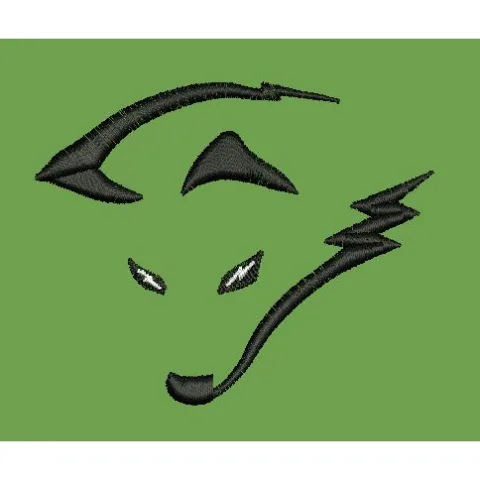 Stylized Fox Emblem Embroidery Design