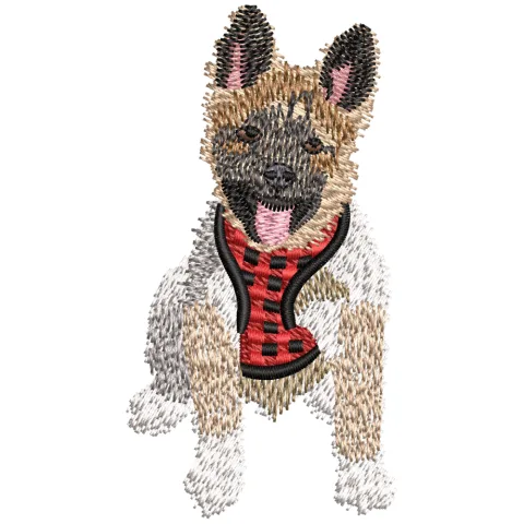 Dog Stand Embroidery Design