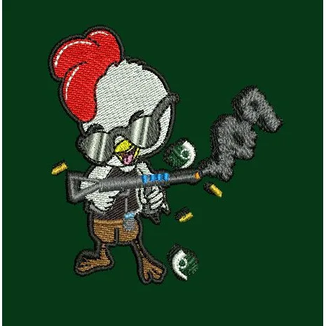 Blaster Chick Green Embroidery Design