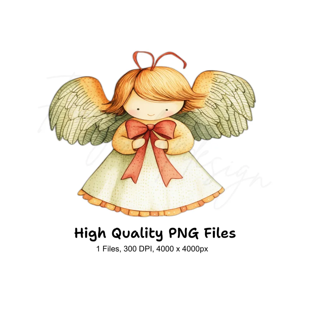 Charming Christmas Angel Clipart Bundle