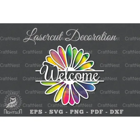 Welcome Flower Laser Cut Design Bundle