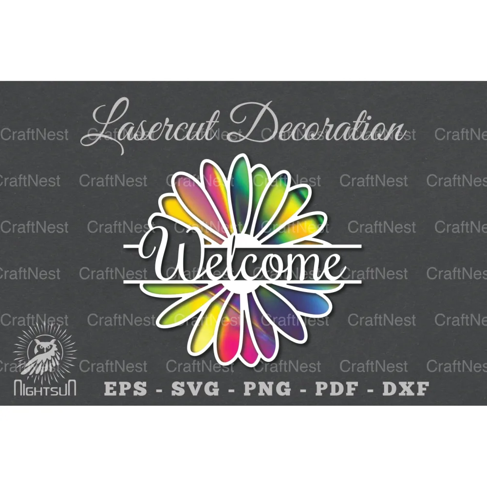Welcome Flower Laser Cut Design Bundle