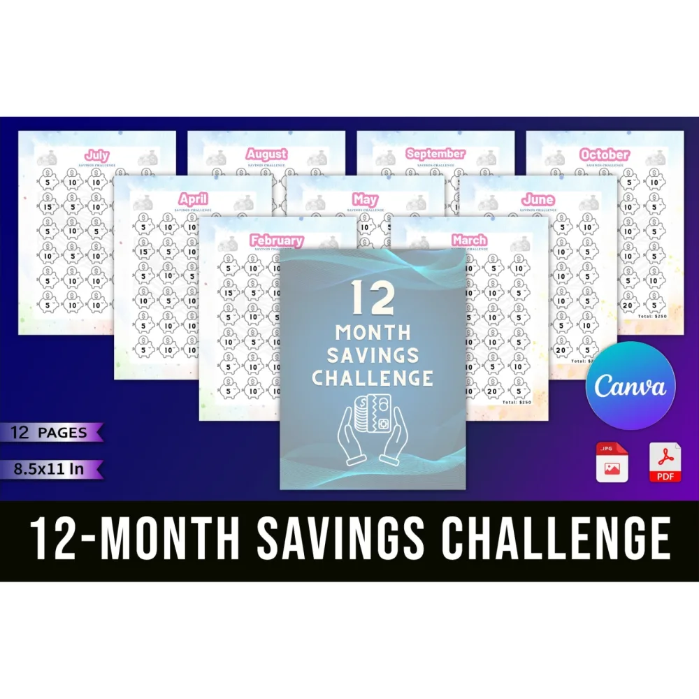 Month Savings Challenge Planner