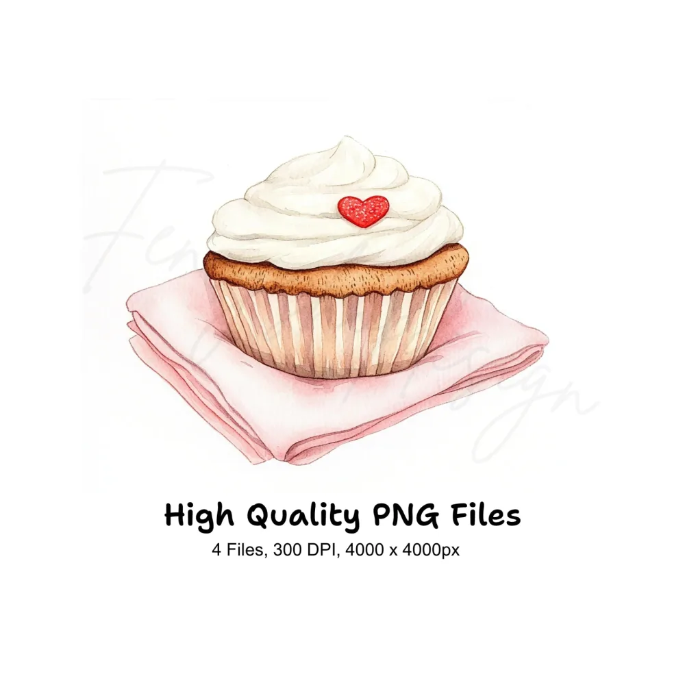 Valentine's Day Cupcake Clipart Bundle