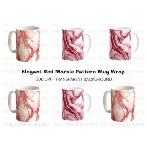 Red Marble Pattern Clipart Bundle