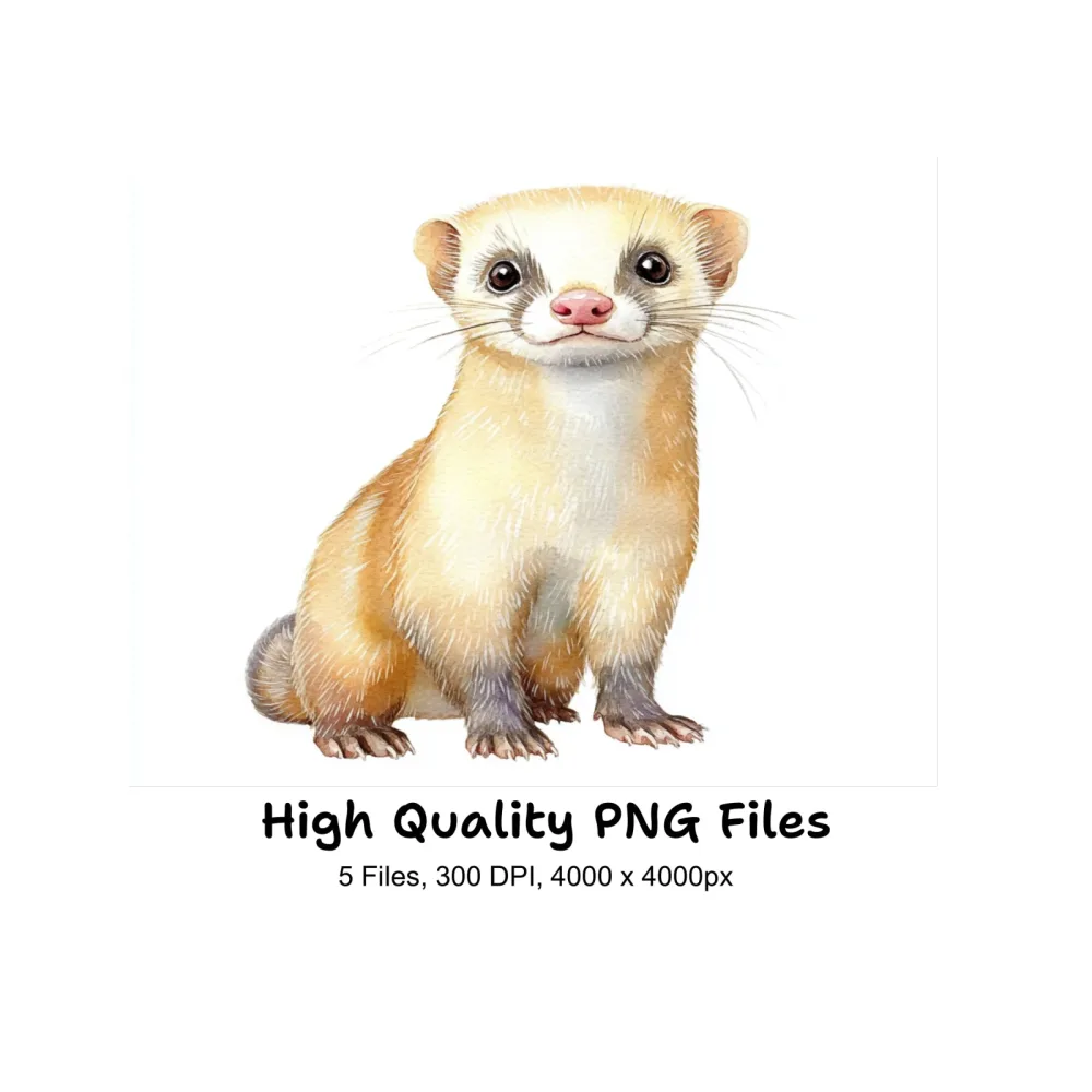 Ferret Illustrations Clipart Bundle