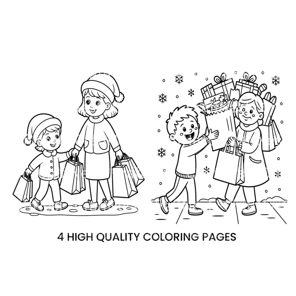 Christmas Shopping Fun Coloring Books