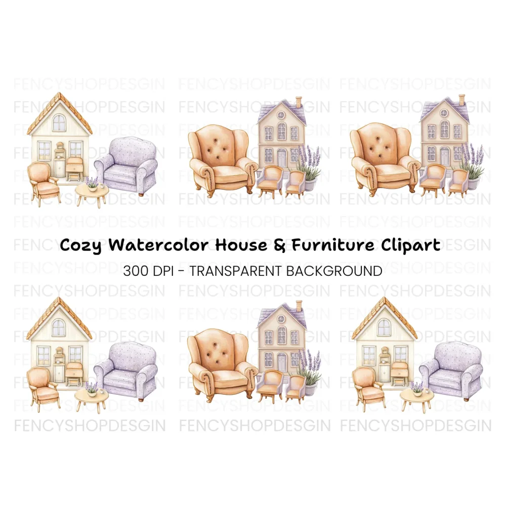 Cozy Home Decor Clipart Bundle