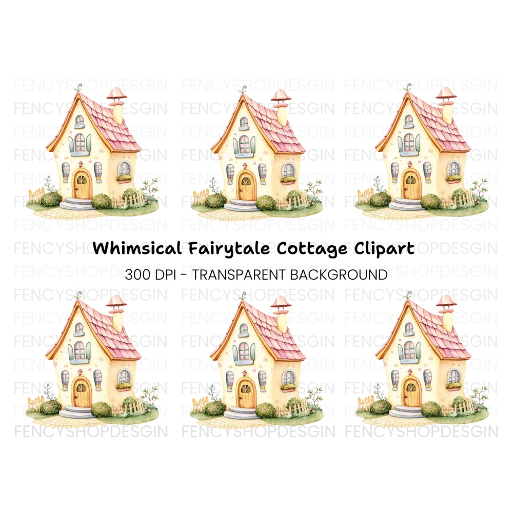 Cute Fairy Tale House Clipart Bundle