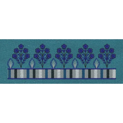 Floral Border Purple Embroidery Design