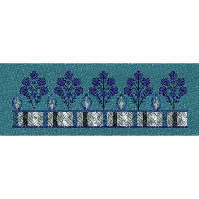 Floral Border Purple Embroidery Design