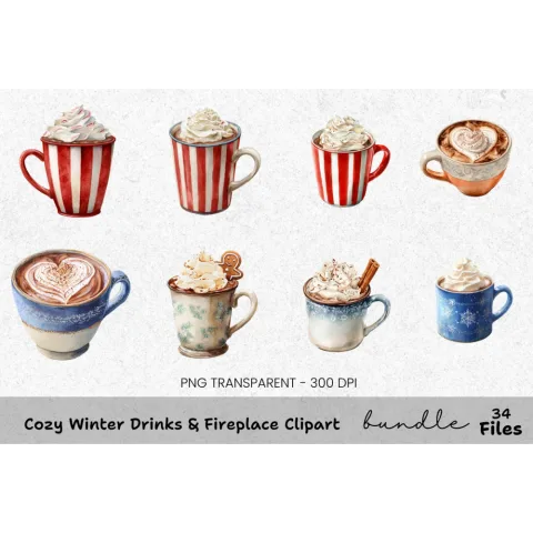 Hot Chocolate Clipart Bundle