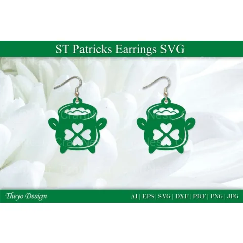 St Patrick's Day Earrings SVG