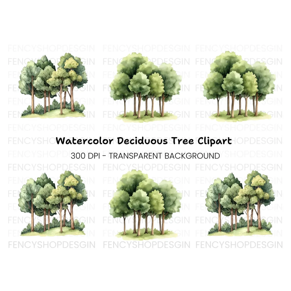 Forest Tree Group Clipart Bundle