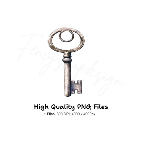 Vintage Skeleton Key Clipart Bundle
