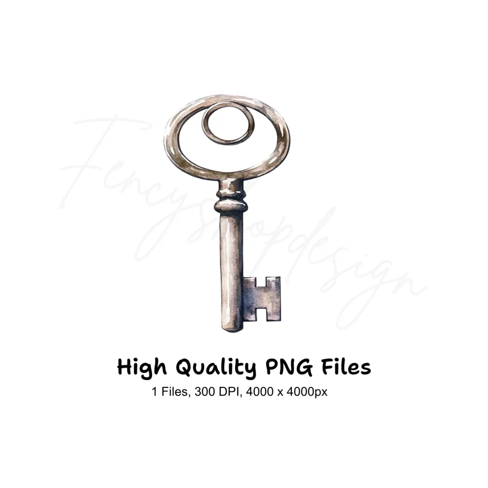 Vintage Skeleton Key Clipart Bundle