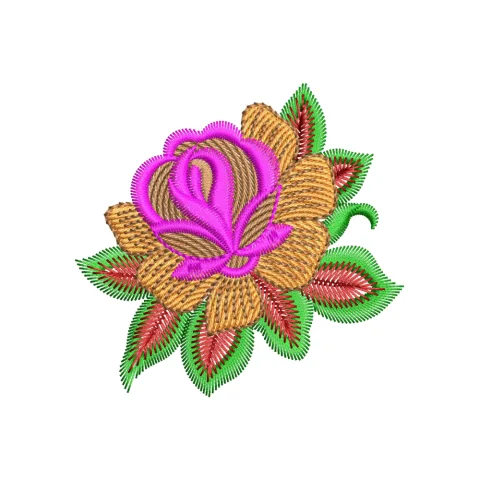 Rose Brown Embroidery Design