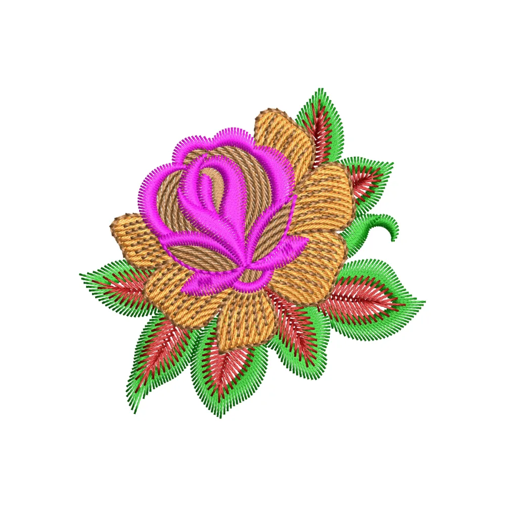 Rose Brown Embroidery Design