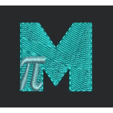 M with Pi Symbol Embroidery Design