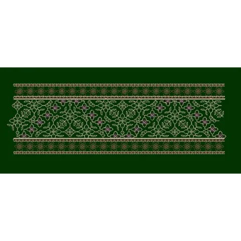 Geometric Jasmine Lattice Border Embroidery Design
