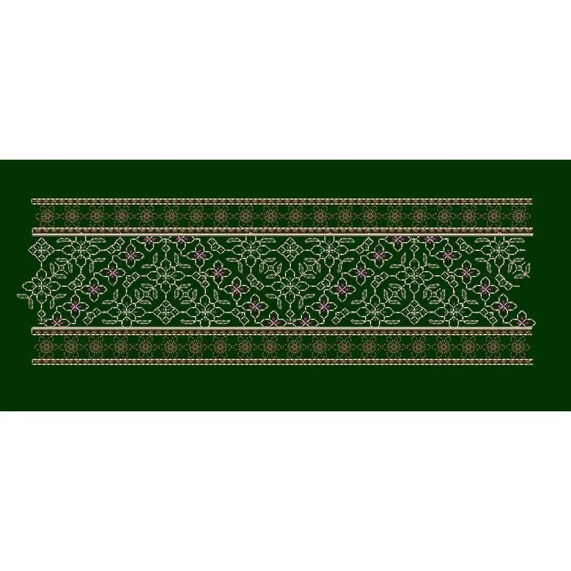 Geometric Jasmine Lattice Border Embroidery Design