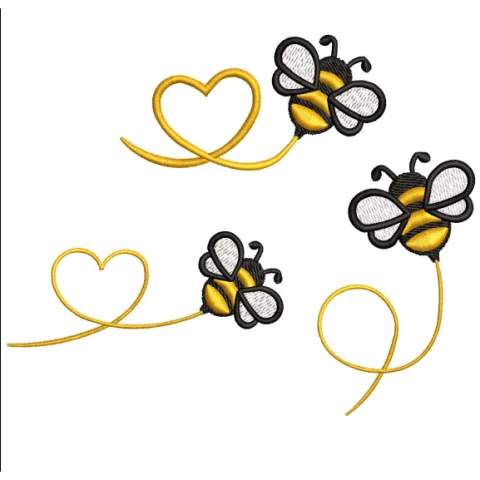 Bees Embroidery Design