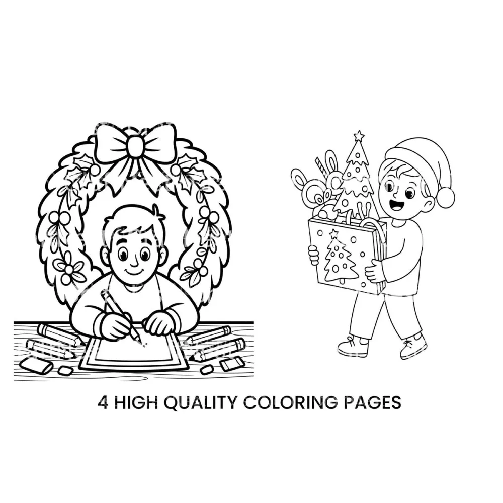 BoyChristmas Wreath Coloring Books